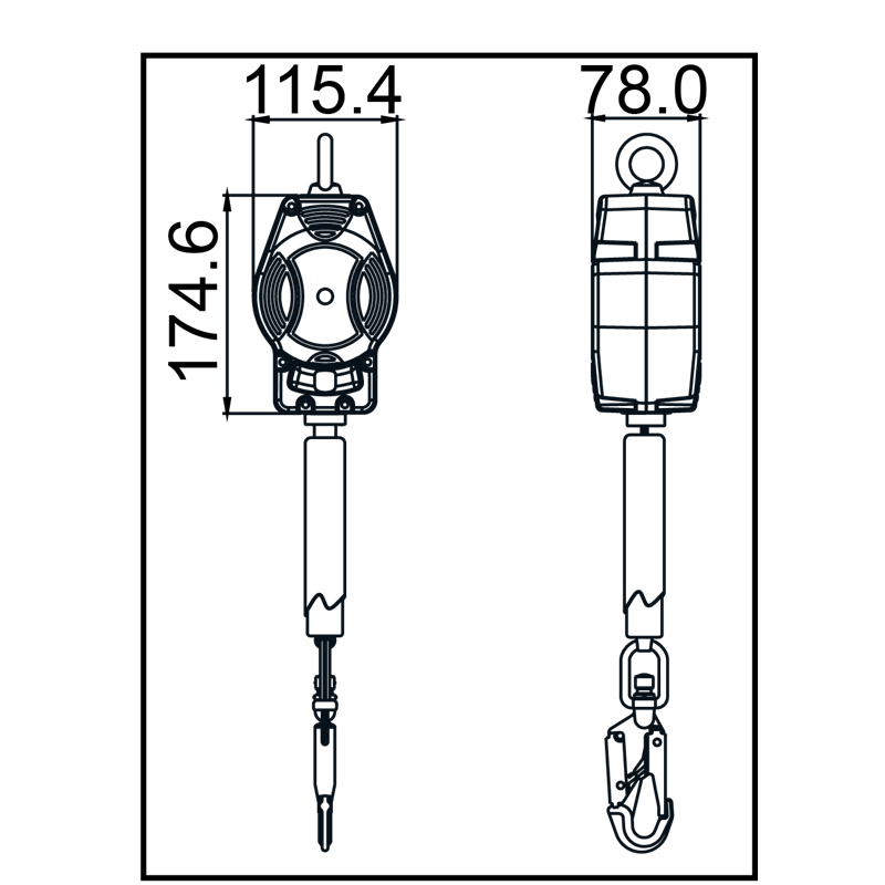 Antichute à rappel automatique - HELIXON-S sangle - 3.5m