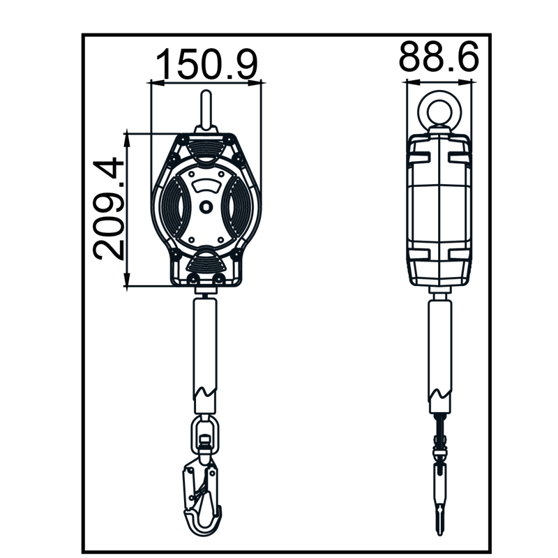 Antichute à rappel automatique - HELIXON-S sangle - 6m