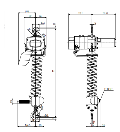 Palan électrique à chaine 250 Kg 15 m - C-E-C